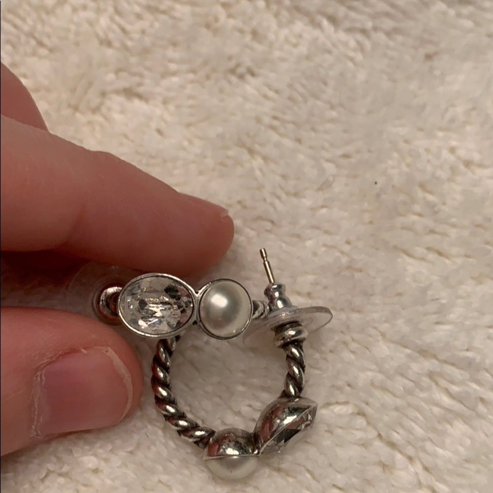 Medium Hoops Pearl and Cubic Zirconium Loft